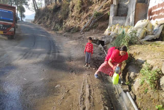 water is being wasted in Pauri due to leakage