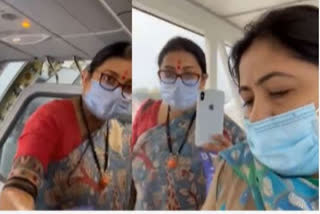 All India Mahila Congress acting president Netta D'Souza on Sunday fired questions on price rise at Union Minister Smriti Irani when the two came face-to-face on IndiGo's Delhi-Guwahati flight, with the minister objecting to being "accosted"