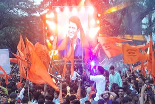 Dr Puneet Rajkumar's portrait display on the LED screen of a DJ vehicle