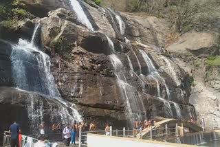 Summer rain at Courtallam Falls delight tourists