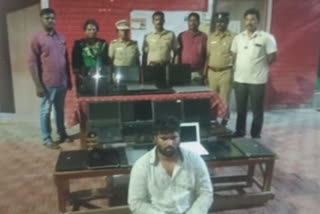 A 25-year-old economics graduate in Tamil Nadu's Chennai was nabbed on Saturday on charges of allegedly stealing laptops from medical hospitals across the country