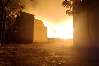 Massive fire at warangala Tesco warehouse and 30 crore worth of garments were burnt