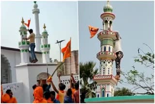 مظفر پور میں ہندو شدت پسندوں نے مساجد پر بھگوا جھنڈا لہرایا