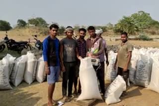 Paddy purchased from two farmers in Janjgir