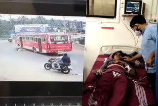 girl fell off running bus mannarkkad palakkad  mannarkkad accident  മണ്ണാര്‍ക്കാട് വിദ്യര്‍ഥിനി ഓടികൊണ്ടിരിക്കുന്ന ബസ്സില്‍ നിന്ന് വീണു  മണ്ണാര്‍ക്കാട് കുന്തിപ്പുഴയിലെ ബസ്സപകടം