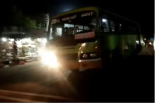 Bus Driving without a headlight in the dark