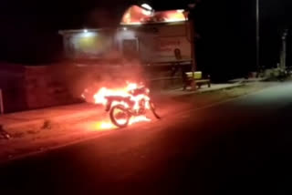 Fire in Bike at Kharar