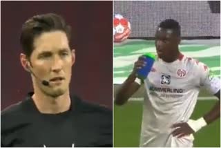 Referee stops match for Moussa Niakhate to break Ramzan fast  Mainz vs Augsburg  Moussa Niakhate Ramzan fast  Matthias Jollenbeck  ബുണ്ടസ്‌ലിഗ  മുസ്ലിം കളിക്കാരന് നോമ്പ് തുറക്കാന്‍ മത്സരം നിര്‍ത്തി റഫറി  മത്തിയാസ് ജോലെൻബെക്കി