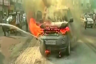 Range Rover Car Burnt