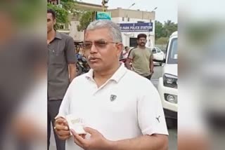 BJP leader Dilip Ghosh in Eco Park Newtown