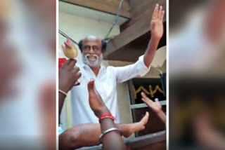 Rajinikanth meets fan's in Poes Garden on Tamil New Year