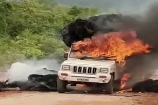 fire on Bolero vehicle