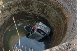 car falls in well driver dies