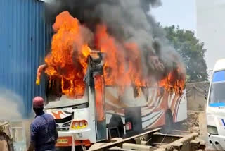 bus fire in Hyderabad