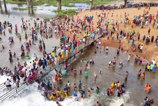 tamil new year  Kodiveri Dam  tourist visit Kodiveri Dam in the occasion of tamil new year  tourist visit Kodiveri Dam  large number of tourist visit Kodiveri Dam  கொடிவேரி அணையில் குவிந்த மக்கள்  தமிழ் புத்தாண்டு  தமிழ் புத்தாண்டை முன்னிட்டு கொடிவேரி அணையில் குவிந்த மக்கள்  கொடிவேரி அணை