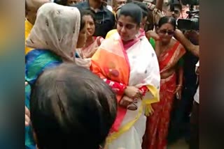 BJP leader Bharati Ghosh visits raped minor girl family in Hanskhali