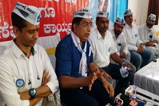 AAP leader Bhaskar Rao makes a statement in Vijayapura