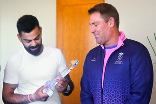 Virat Kohli on Shane Warne  Virat Kohli statement  Glenn Maxwell on Shane Warne  RCB's Virat Kohli  IPL news  Kohli about Warne  ഷെയ്‌ൻ വോണുമായുള്ള ഓർമ്മകൾ പങ്കുവെച്ച് കോലി  വോണിനെക്കുറിച്ച് കോലി  കോലി  ഷെയ്‌ൻ വോണ്‍  വോണുമായുള്ള അനുഭവം പങ്കുവെച്ച് കോലി