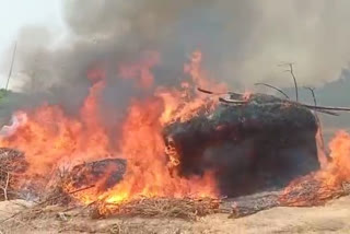 Barn fire in Bedo crop and straw burnt