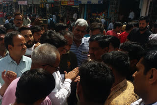 KEM Road jam by shopkeepers in Bikaner