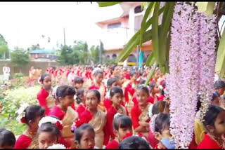 rangali bihu celebration in teok school