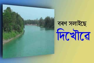 Dikhow River In Sivasagar Changes Colour From Blue To Green