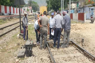 Train derailed at Kathgodam station