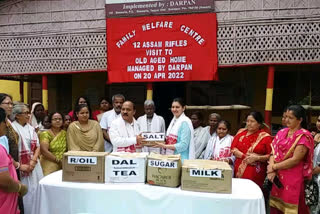 Assam Rifles Female Commander visit to Old age home in Tezpur