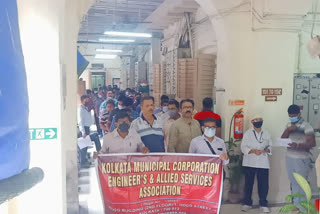 Demonstration procession of engineers in Kolkata Municipal Corporation