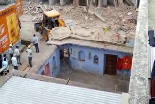 Bulldozer on 3 temples in Rajgarh Of Alwar