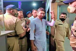 A day after a court in Assam's Kokrajhar district sent Gujarat MLA Jignesh Mevani to police custody, the Congress on Friday staged a demonstration outside Kokrajhar Police Station, where the Dalit leader was being held. Opposing Mevani's "illegal arrest", members of the party demanded his immediate release