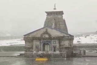 kedarnath latest snowfall video