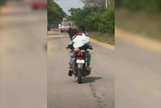Watch: Karnataka lovebirds bizarre joyride on bike goes viral
