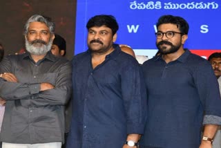 Acharya pre-release event  rajamouli at Acharya pre-release event  rajamouli praises charan at Acharya pre-release event  rajamouil compares ram charan chiranjeevi  രാംചരണുമായി ചിരഞ്ജീവിയെ താരതമ്യപ്പെടുത്തി രാജമൗലി  എന്‍റെ ആർആർആർ ഹീറോയേക്കാൾ മികച്ചതല്ല മെഗാസ്റ്റാർ  രാംചരണുമായി ചിരഞ്ജീവിയെ താരതമ്യപ്പെടുത്തി രാജമൗലി  രാംചരൺ ചിരഞ്ജീവി പുതിയ ചിത്രം ആചാര്യ  Ramcharan Chiranjeevi new movie Acharya  Ramcharan Chiranjeevi togather in Acharya  ആചാര്യ പ്രീ റിലീസ് ഇവന്‍റിൽ എസ്എസ് രാജമൊലി  ആചാര്യ പ്രീ-റിലീസ് ഇവന്‍റ് ഹൈദരാബാദ്