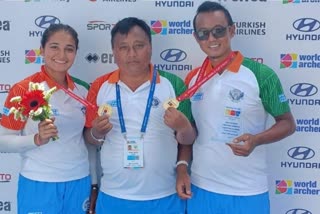 Tarundeep Rai wins gold at Archery World Cup, Indians at Archery World Cup, Ridhi wins in mixed team, Indian Archery news