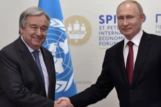 un chief antonio guterres vladimir putin talks russia hopes for peaceful settlement