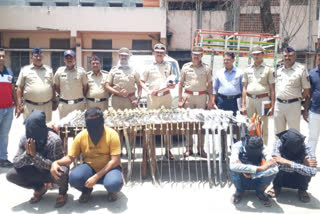 Police have seized 90 swords and a dagger from an SUV in Maharashtra’s Dhule district and arrested four people in this connection, an official said Thursday