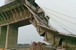 Under construction bridge pillar collapsed in Bhagalpur