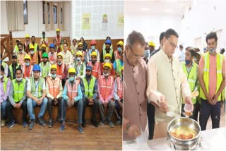CM dhami praticipated in international labor day program at dehradun