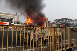 fire broke out in trolley auto