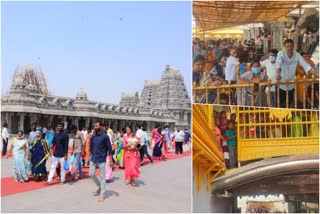 devotees rush in yadadri