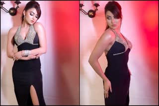 Urvashi Rautela sets mercury soaring in thigh-high slit gown