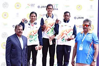 Priya Mohan beats Olympian Dutee Chand  Priya Mohan bags gold  KIUG 2021  Khelo India University Games  Olympian Dutee Chand  Sports News  प्रिया मोहन  खेलो इंडिया यूनिवर्सिटी गेम्स  दुती चंद  स्वर्ण पदक  खेल समाचार