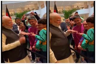 Modi shared a light moment with a child