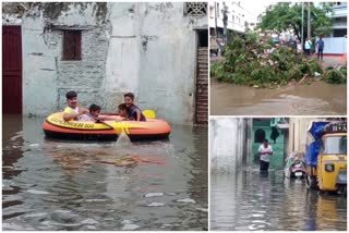 rain lashes in telangana  heavy rain in hyderabad  തെലങ്കാനയിൽ കനത്ത മഴ  മഴയിൽ കൃഷി നാശം  ഹൈദരാബാദ് മഴ