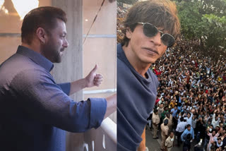 Salman khan Shah Rukh khan  salman fans eid appearance  shah rukh eid appearance  eid 2022  bollywood eid celebration 2022  bollywood news updates  ഷാരൂഖാന്‍  സല്‍മാന്‍ ഖാന്‍