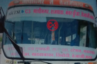 In Indore city bus broke traffic rules