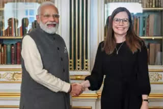 Modi meets Katrin Jakobsdottir today