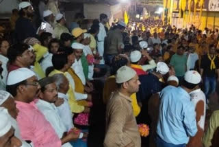 Muslim showering flowers on mother pitambara Yatra