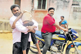 Dead body on two wheeler